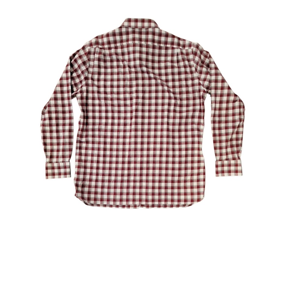 Cremieux Mens XL Slim Fit Burgundy White Buffalo Check Plaid Cotton‎ Button Down - Picture 4 of 8